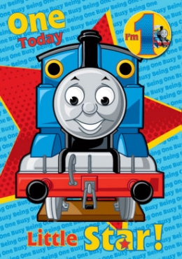 Thomas The Tank - Birthday Card with Badge Age 1